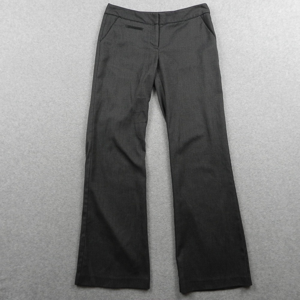 Apt 9 Pants Womens 4 Modern Fit Flared Dress Slacks Stretch Flex Flat Front Gray